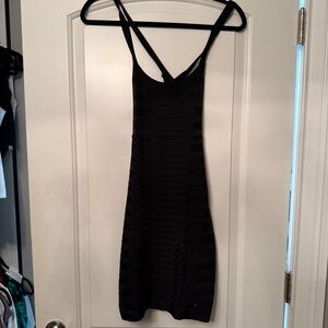 Elegant Black Mini Bandage Backless Dress